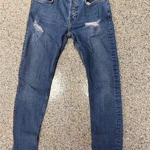 All Saints Rex Skinny Jeans with Distressed Details